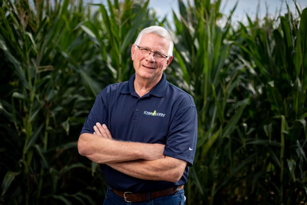 Stan Nelson in a field of corn