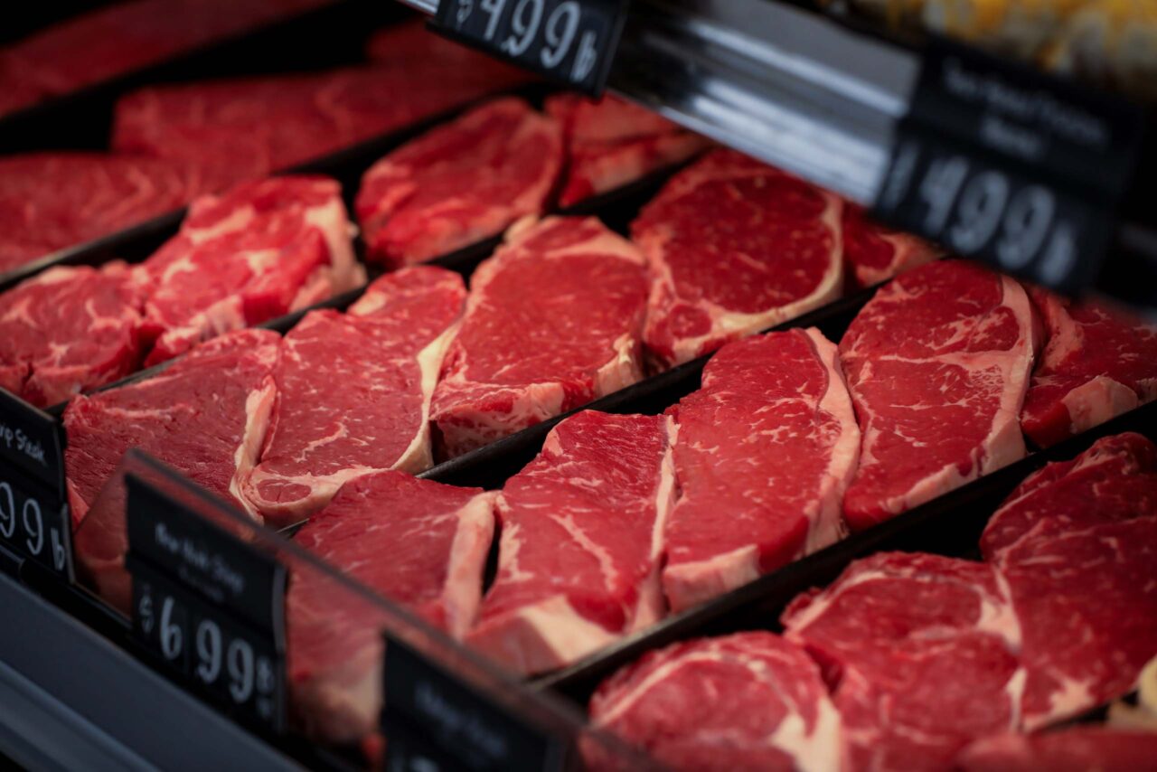 Photo of steaks in the grocery store