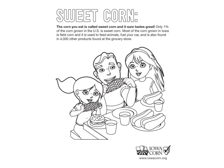 sweet corn coloring sheet